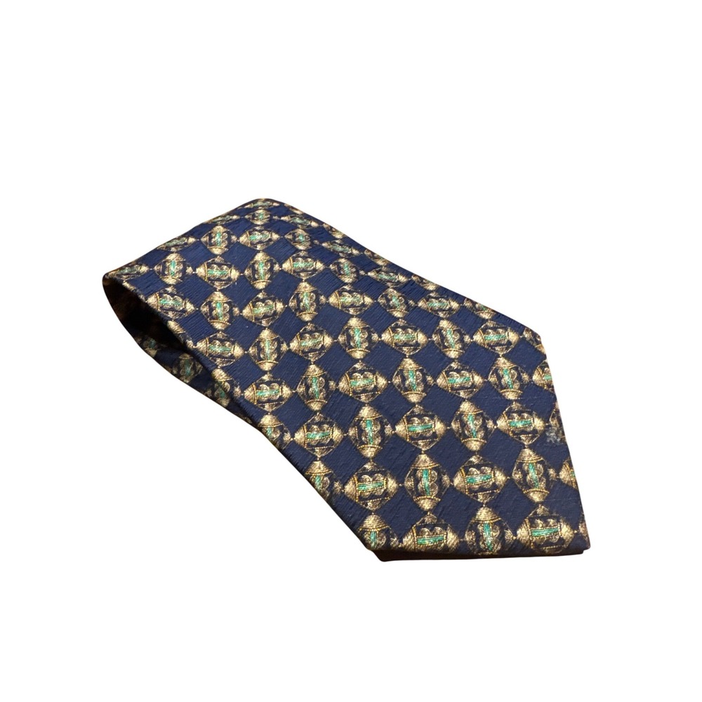 Valentino Cravatte Silk Necktie Handmade Italy Patterned Designer Tie Blue L 56"